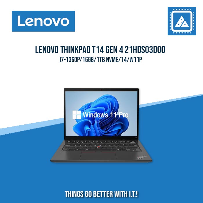 LENOVO THINKPAD T14 GEN 4 21HDS03D00 I7-1360P/16GB/1TB NVME | BEST FOR ENTREPRENEURS AND CORPORATES LAPTOP LENOVO THINKPAD T14 GEN 4 21HDS03D00 I7-1360P/16GB/1TB NVME | BEST FOR ENTREPRENEURS AND CORPORATES LAPTOP